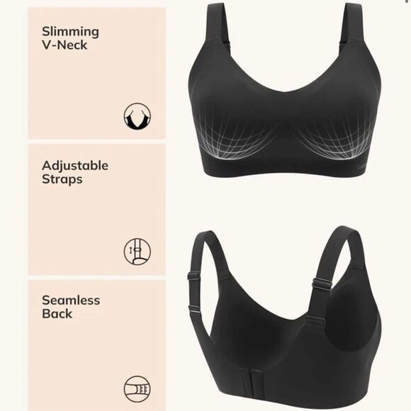 Luvlette Plus Dream Curve 2nd Skin W/out Underwire bra black size 44C NWT in pkg - Picture 4 of 7